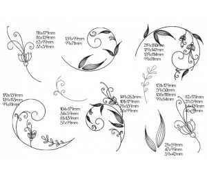 Stickserie - Flower Swirls Line Art